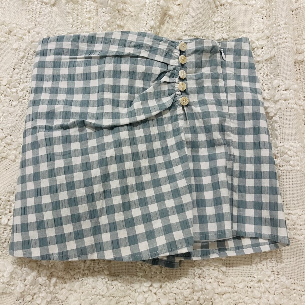 Sage Green Plaid Asthetic Skort!!
